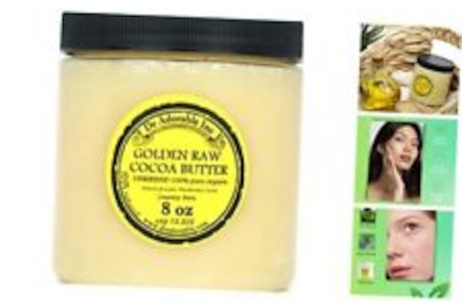 Dr Adorable - 8 oz - Golden Cocoa Butter - Unrefined Pure Natural Organic Raw