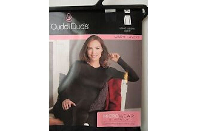 Cuddl Duds womens Microwear with stretch long sleeve Top Crew Black XL  $34.00