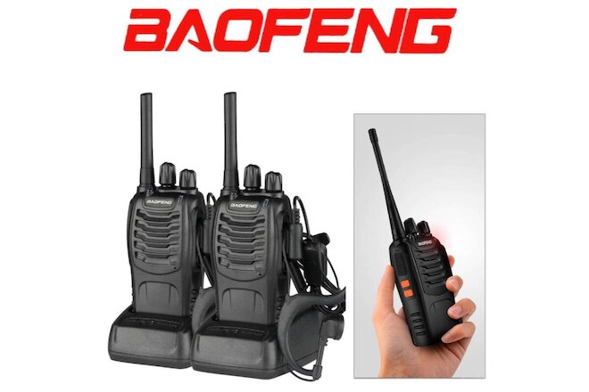 2 x Baofeng BF-88A Walkie Talkie Two Way Radio 16CH 462MHz 467MHz FRS Frequency