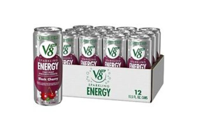 +Energy Sparkling Black Cherry Energy Drink, Pack of 12 (11.5 Fl Oz)