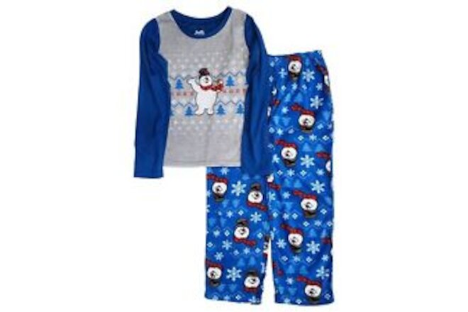 Boys Blue Frosty The Snowman Christmas Fleece 2 Piece Pajama Sleep Set Size 12