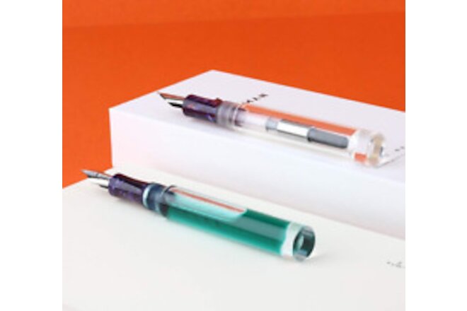 Majohn C1 Fountain Pen Medium Nib, Clear Transparent Acrylic Resin, Mini Pocket