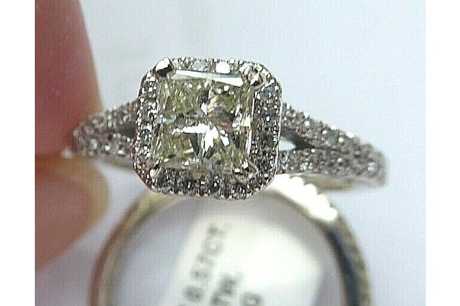 NWT 14K White gold 1.17 ct Diamond Wedding Engage Bride Ring Set, sz 6.75 $6750