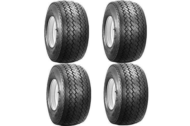 Set of 4 Golf Cart Street Course Tires Only 18x8.5-8 Duro Sawtooth 4 Ply