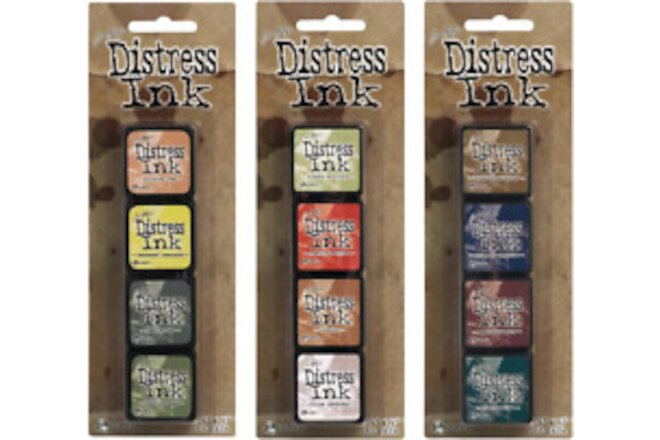 Tim Holtz Distress Mini Ink Pad Kits - #10, #11 and #12 Bundle