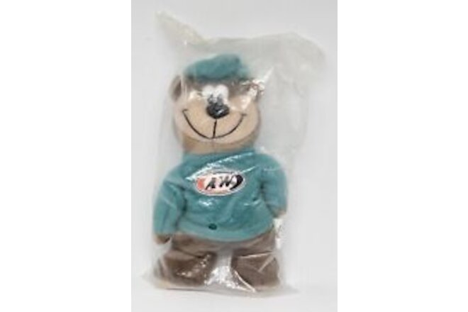 1998 A&W Root Beer Promo Mascot Bear Plush 6" Stuffed Bean Bag New In Package