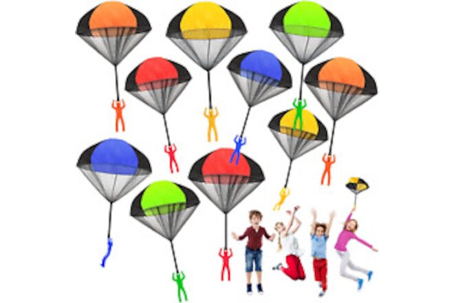 10 Pack Parachute Toy,Tangle Free Throwing Toy Parachute,Outdoor Toss It Up Toys