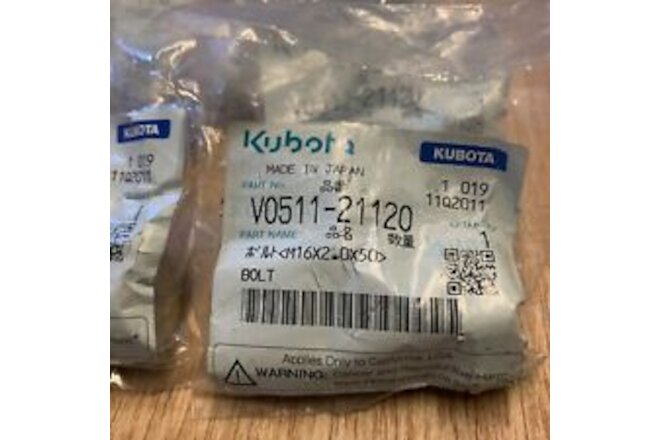 Kubota V0511-21120 Bolts 5
