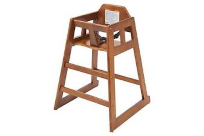 Winco CHH-104A Walnut Stackable 20H Seat High Chair"