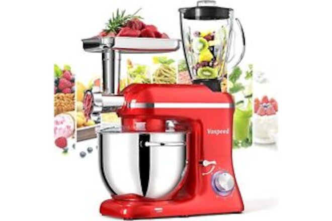 9 IN 1 Stand Mixer 850W Tilt-Head Multifunctional Electric Mixer with 7.5 QT Red