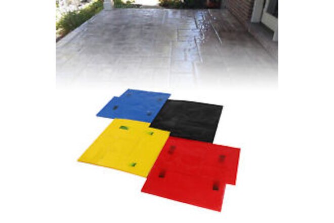 4PCS PU Concrete Texturing Skin Wall Floor Concrete Stamp Mat Set 24in *24in