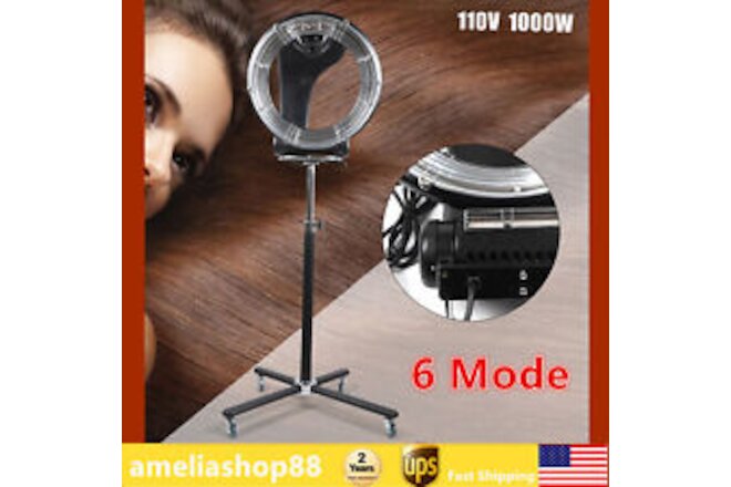 1000W Professional Infrared Hair Dryer Orbiting 6 Mode Hair Color Processor