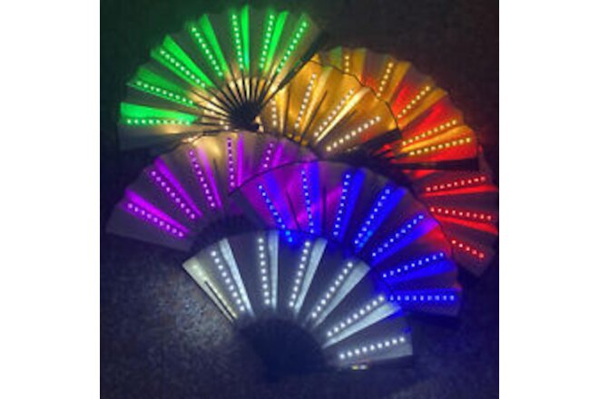 1*Bar fan ins glowing bungee fan party props flash folding fan (without battery)