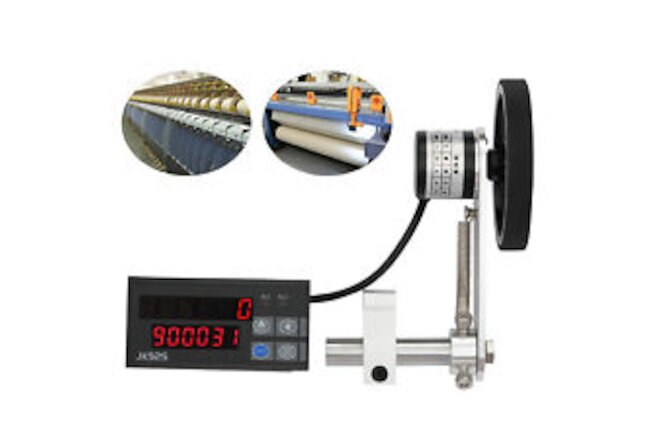 Electronic Digital Length Meter Counter Mechanical Length Counter Black