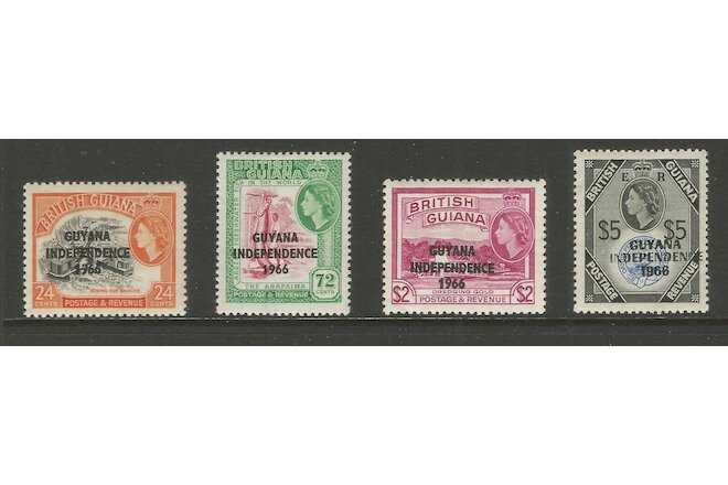 GUYANA 1967 INDEPENDECE ISSUES (4) ,S.G 428, 435, 438, 440 MH*