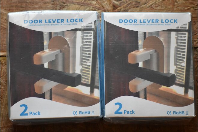 Uigos Door Lever Lock Prevent Children Enter Leave Room 2 PACK EACH BOX 2 boxes:
