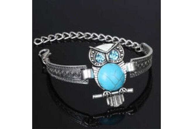 Engraved Turquoise Bracelet Jewelry Antique Crystal Bracelet Ethnic Wrist Chain