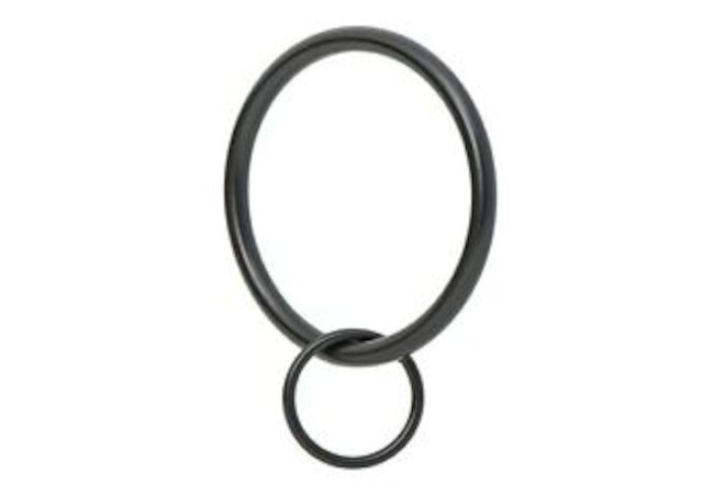Drapery Eyelet Curtain Rings - 2" Ring Loop for Hook Pins, Set of 14 - Black