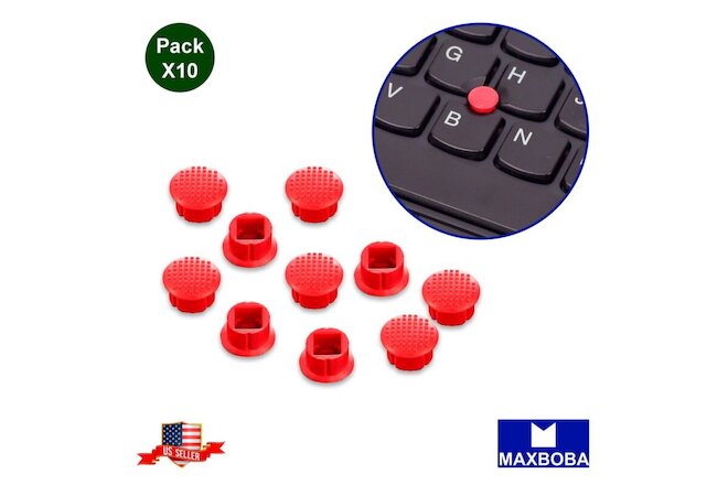 10 Pack Rubber Mouse Pointer Trackpoint Red Cap For IBM Thinkpad Laptop Nipple