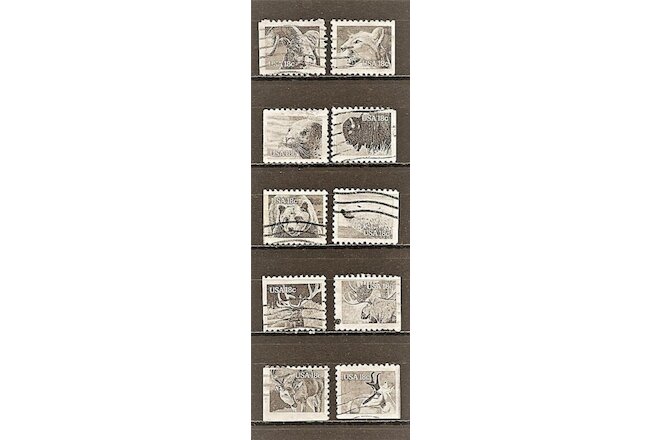T&G STAMPS - 1880-1889 American Wildlife Used Set of 10 *ANY 4 = FREE SHIPPING*