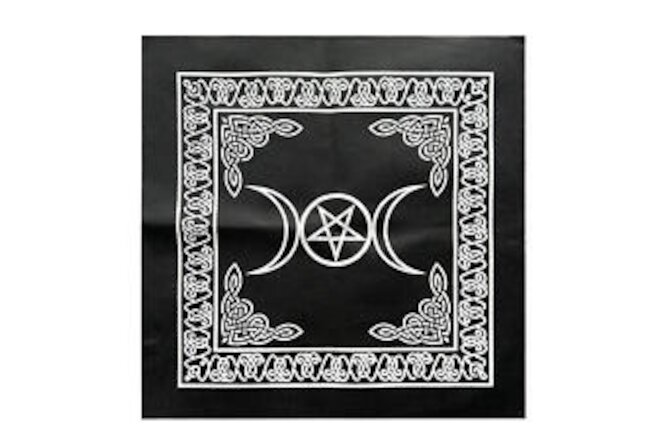 Triple Moon Pentagram Altar Tarot Cloth Witch Divination CardsVelvet Tablecloth