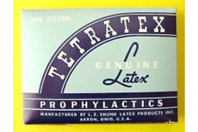 A NOS VINTAGE TETRATEX  CONDOMS / RUBBERS  FULL FOLDER OF 12 PINK FOIL RUBBERS