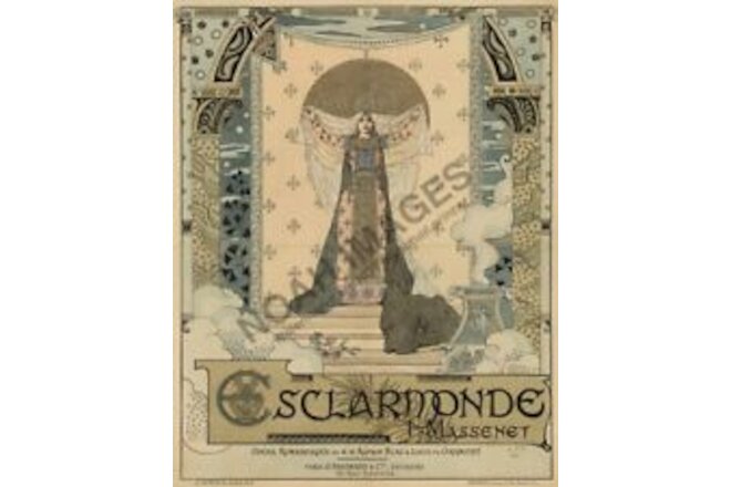 Esclarmonde vintage opera theatre ad poster 12x16