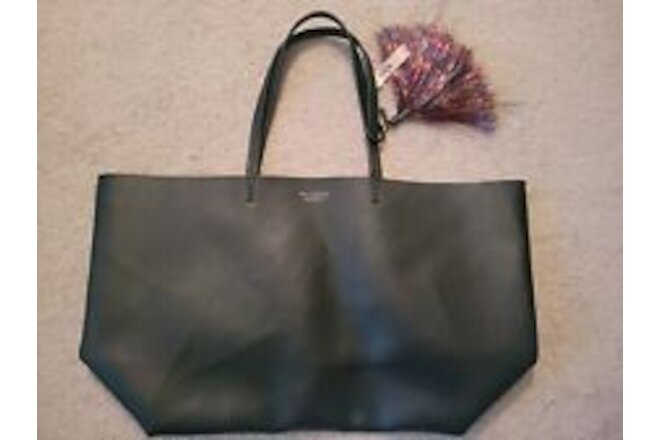 Victoria's Secret Black Faux Leather Tassel Large Purse Shoulder Bag Tote