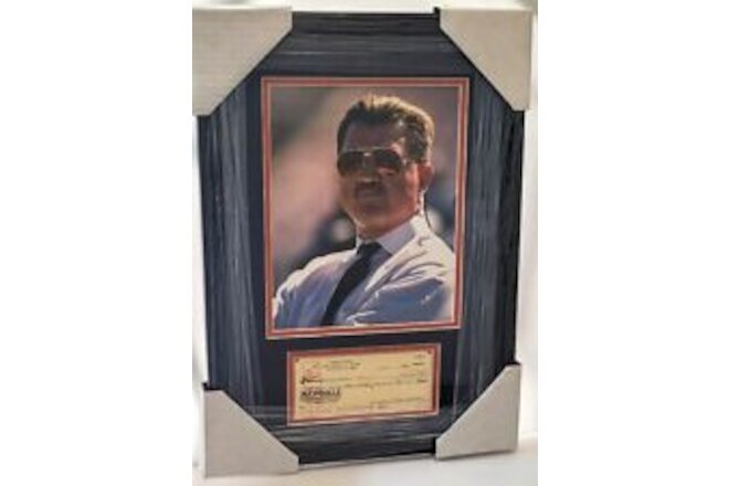 Mike Ditka Iron Mike SIGNED Cancelled  check Chicago Bears Autograph COA FRAMED