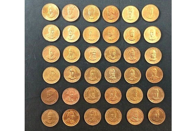 1968 Franklin Mint  US President Hall Of Fame Complete Set Solid Bronze Token