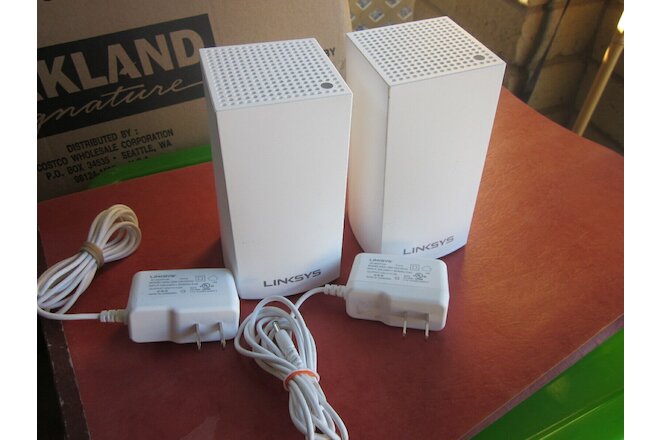 2 Linksys WiFi Router System Velop WHW01 Tri-Band Whole Home Mesh WiFi FREE SHIP