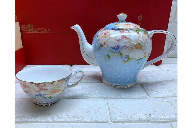 brand new high end fine bone china 15 piece Tea Set Floral