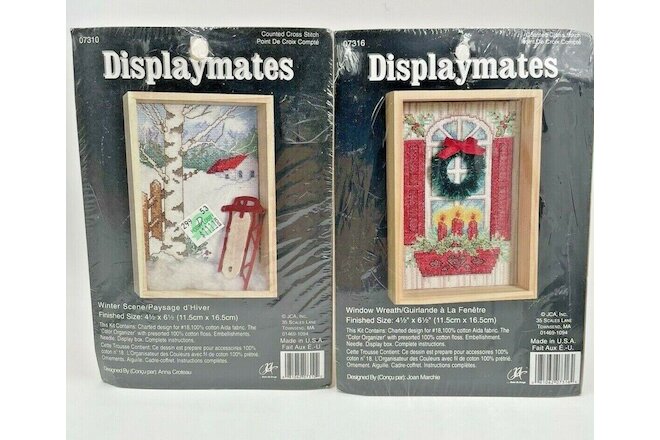 NIP Two Displaymates COUNTED CROSS STITCH KITS  #07310 Croteau & #07316 Marchie