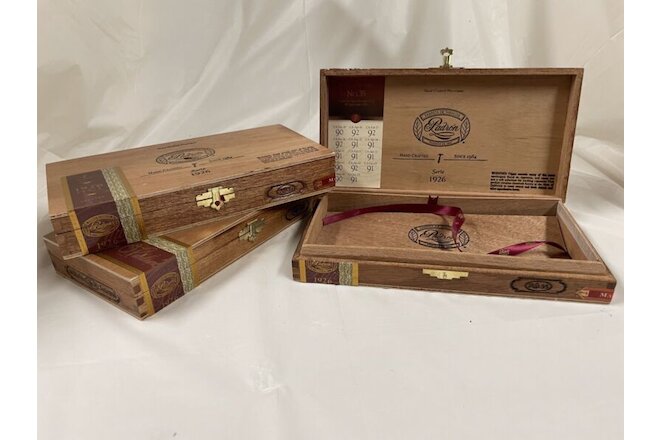 6 - Cigar Boxes Small To Mid Size PADRON Natural Empty Wooden Storage Craft Box