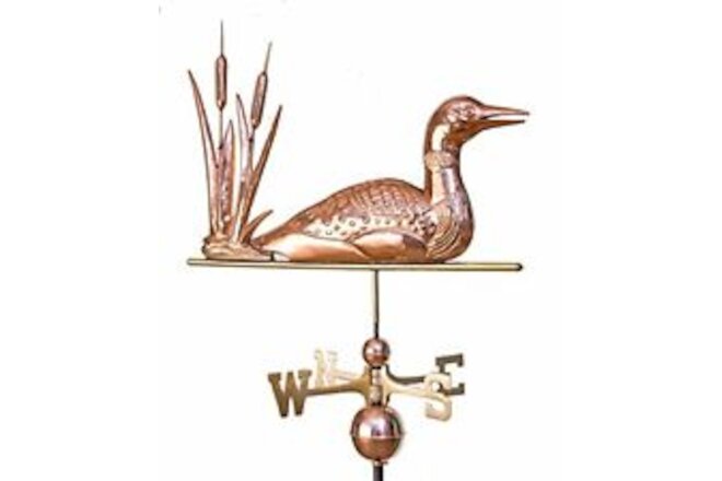 Copper loon and cattails weathervane, ALL PARTS,sold as shown & mount