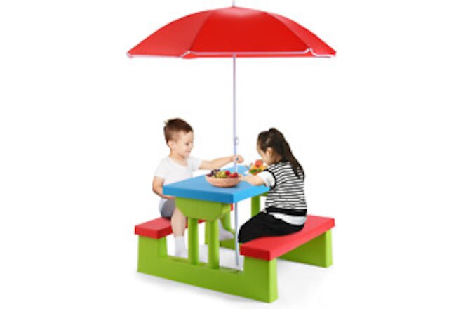 ARMILE Kids Picnic Table, Kids Indoor & Outdoor Table and Bench Set with Removab