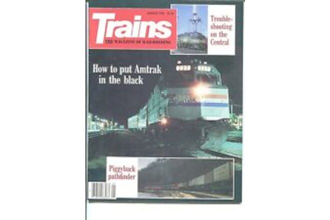TRAINS Magazines RAILROADING Trouble Shooting On The CENTRAL Jan. 1986 NM