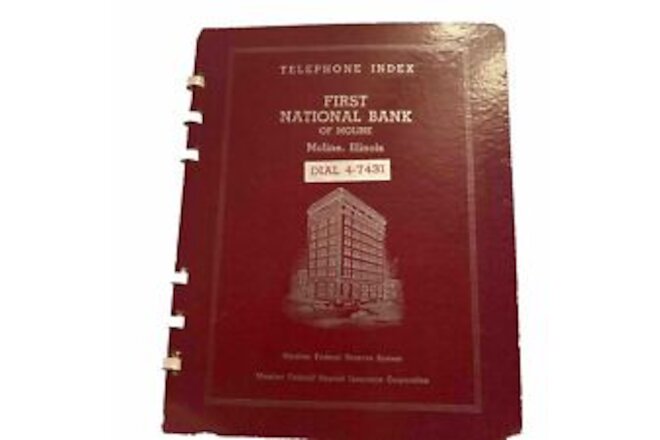 1952-53 First National Bank of Moline  Illinois Personal Telephone Index NOS