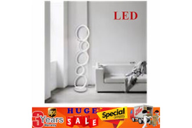 Modern 5 Rings LED Floor Lamp Night Corner Standing Light Decor Living&BedRoom