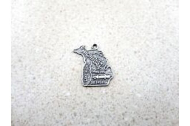 Vintage Beau Sterling Silver Charm State Michigan Lansing Detroit Automobile Car