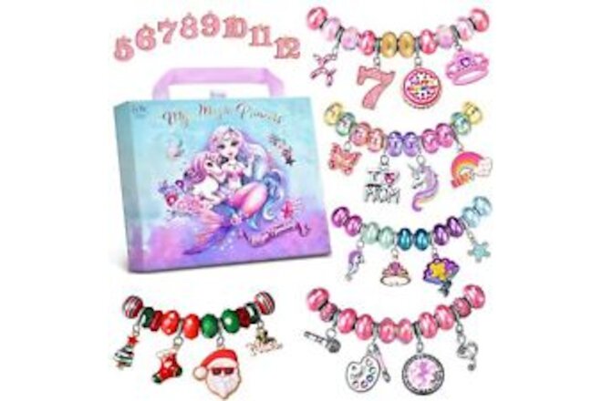 Charm Bracelet Making Kit & Unicorn/Mermaid Girl Toy- ideal Crafts for Ages 8...