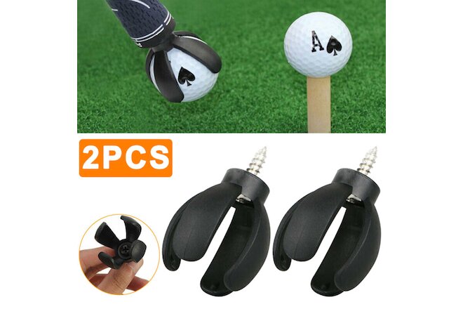2X 4-Prong Golf Ball Pick Up Retriever Grabber Claw Sucker Tool For Putter Grip
