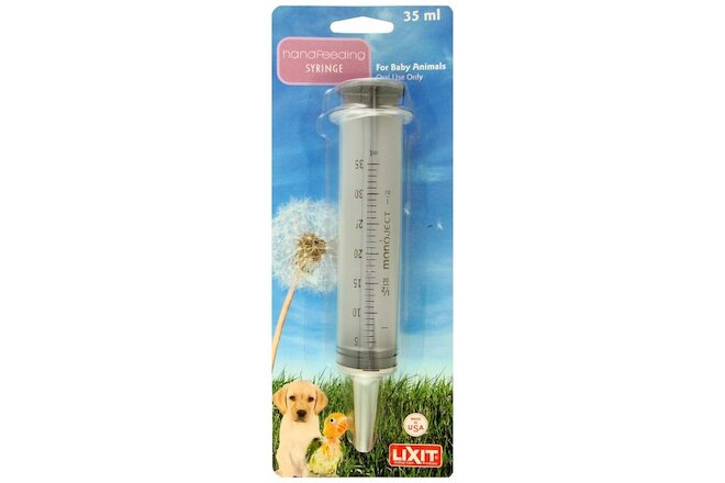 (6 Pack) Lixit Hand Feeding Syringe 35 cc  For Baby Birds and Small Animals