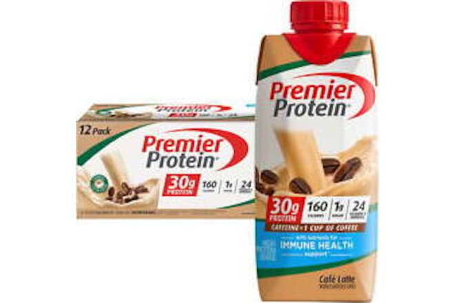 Premier Protein Shake, Café Latte, 30g Protein, 11 fl oz, 12 Ct