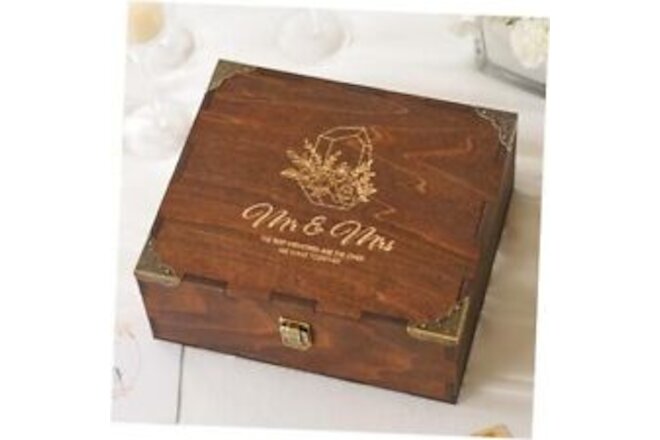 Keepsake Box with Lids Wedding Memory Box Wood Gift Box Mr & Mrs Burlywood