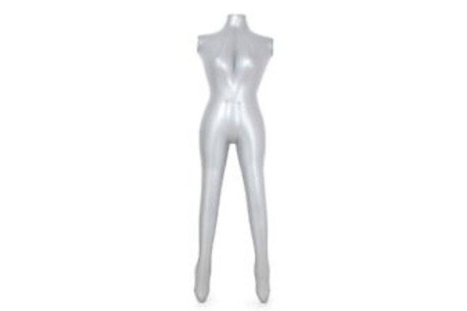 Woman Whole Body Inflatable Mannequin Fashion Dummy Torso Model Armless Silver