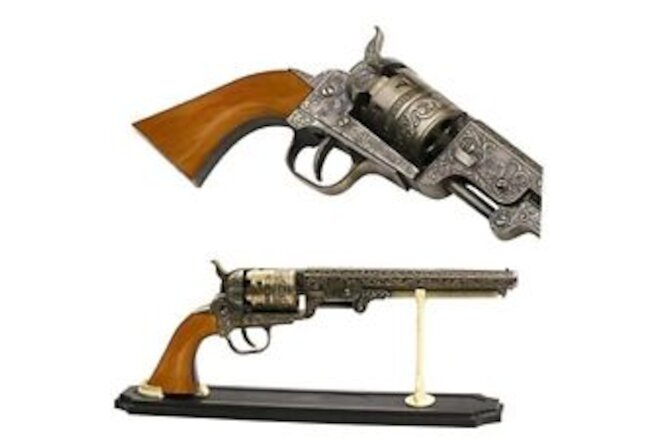 MASTER USA - Decorative Western Revolver with Display Stand 13-inches Overall,