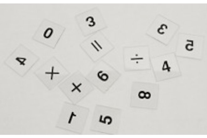 Transparent 1" Overhead Number Tiles Set of 55 New Mathematics Education Math