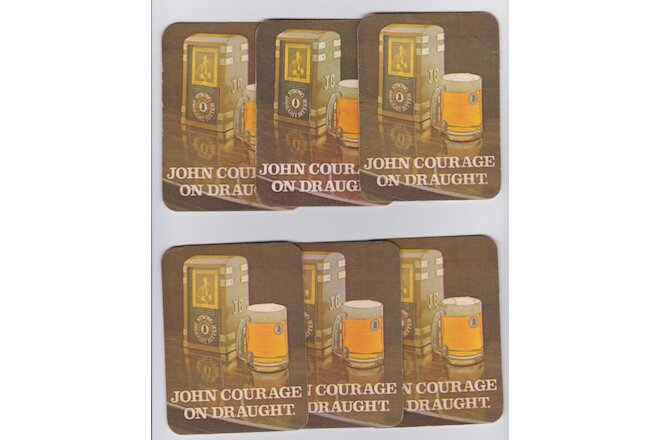 BEER COASTERS  JOHN COURAGE ON DRAFT    X 6