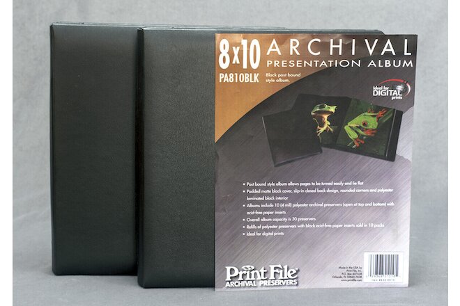 Two NEW 8X10 PrintFile Archival Presentation Albums